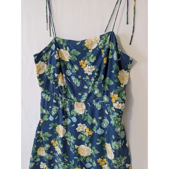 Old Navy Fit & Flare Tie-Strap Mini Dress Size XL Floral Square Neck Viscose New - Picture 2 of 8
